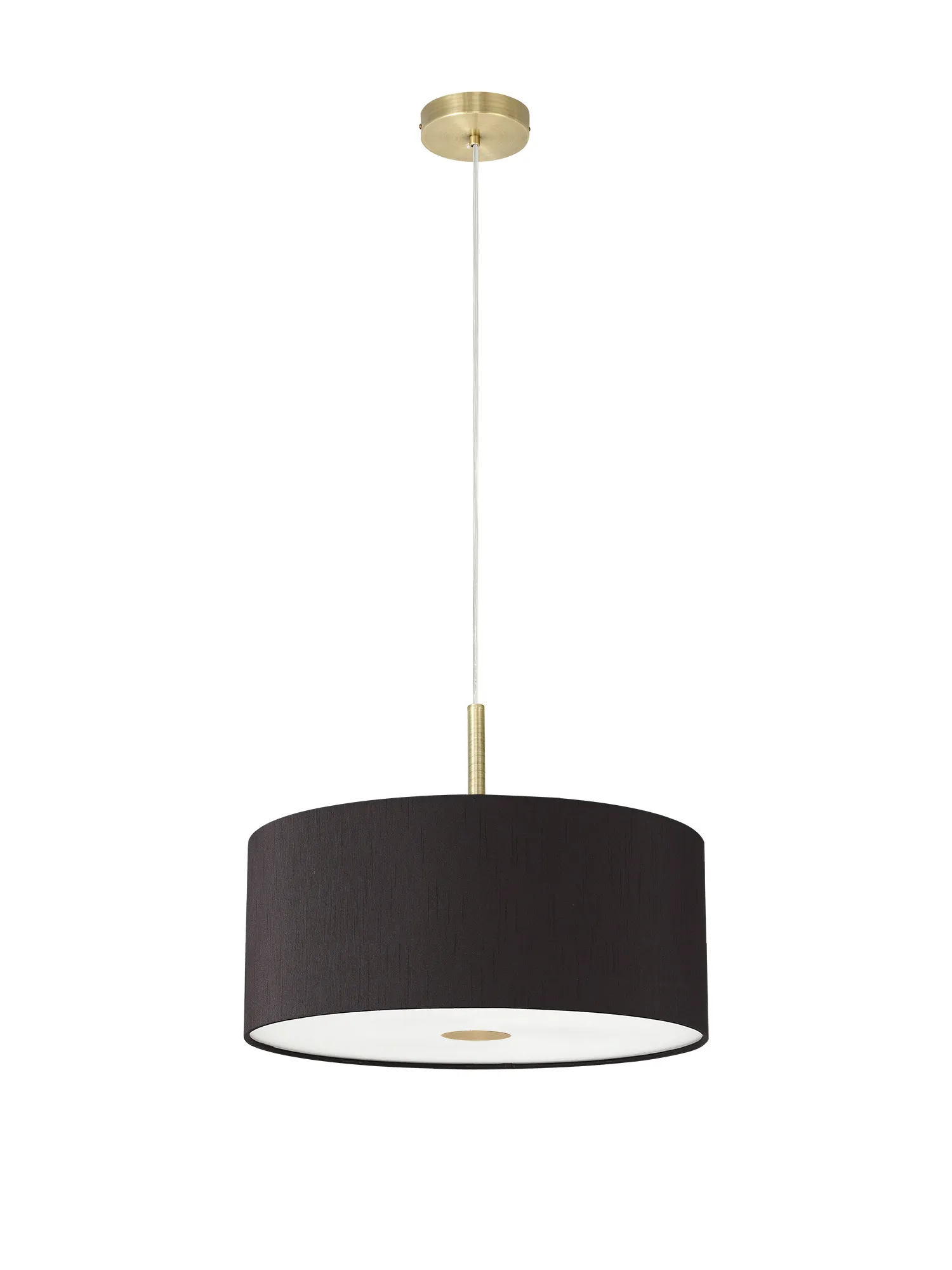 Baymont 40cm 3 Light Pendant Antique Brass, Black, Frosted Diffuser DK0401  Deco Baymont AB BL